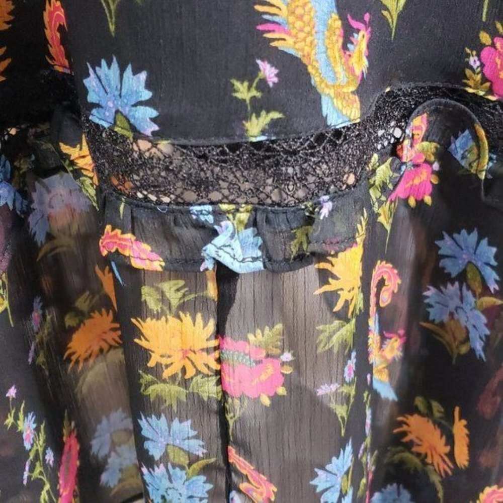 GLAMOROUS Floral Print Chiffon Midi Skirt With Asymmetric Hem S NWT - Picture 5 of 15
